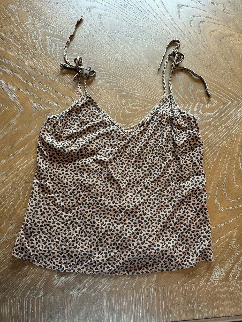 Abercrombie & Fitch Leopard Print Tie-Strap Cami Tank Top